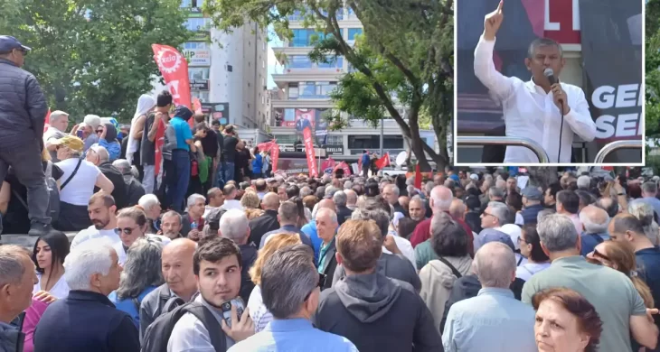 Özgür Özel CHP Ankara İl Başkanlığı önünde düzenlenen bayramlaşma programına katıldı