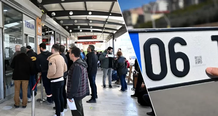 Plaka basım atölyeleri önünde uzun kuyruklar oluştu