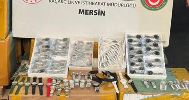 Mersin’de 116 bin kaçak kol saati ele geçirildi