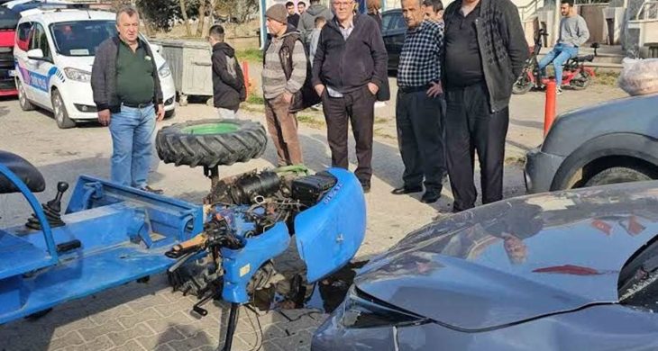 Senirkent’te otomobil ile pat pat çarpıştı: 2 yaralı