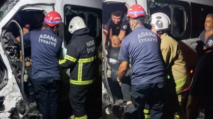 Servis minibüsü ile tır çarpıştı: 1 ölü 14 yaralı