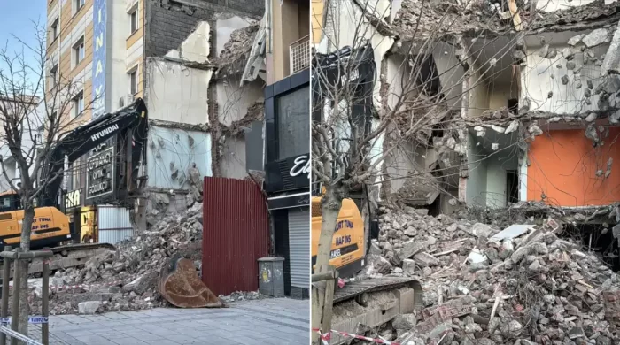 Sivas’ta yıkım çalışmasında hasar: 21 daire tahliye edildi