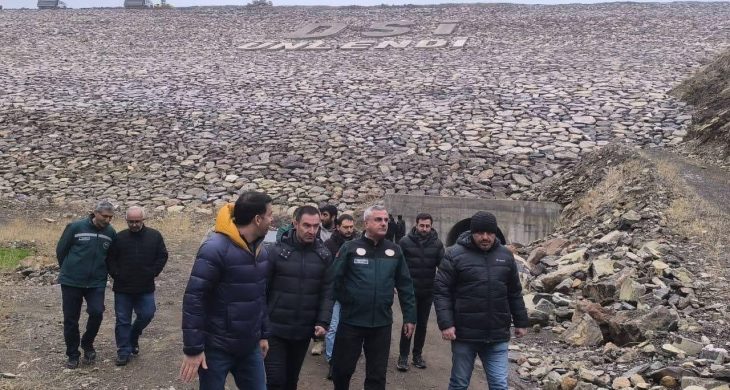 DSİ 24. Bölge Müdürü Serdar Kotan, Iğdır Ünlendi Barajı ve Tuzluca Barajı inşaatında incelemelerde bulundu