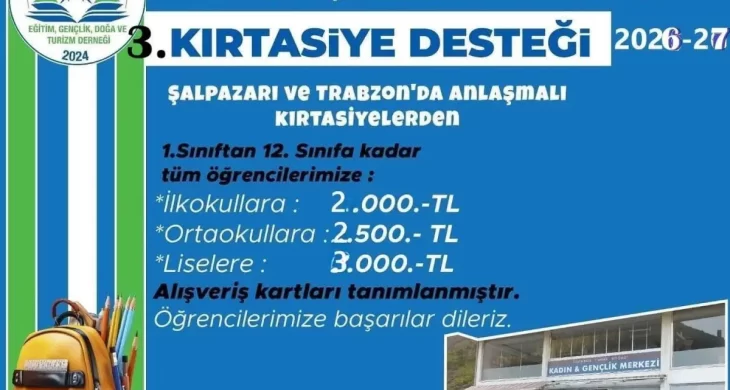 Tımara Derneğinden öğrencilere 3. kırtasiye desteği