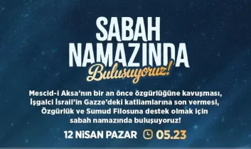 Türkiye, Filistin için sabah namazında buluşuyor