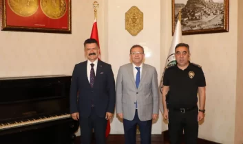 Vali Ziya Polat, İl Emniyet Müdürü Tombul ve Polis Başmüfettişi Esertürk’ü Kabul Etti