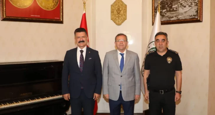Vali Ziya Polat, İl Emniyet Müdürü Tombul ve Polis Başmüfettişi Esertürk’ü Kabul Etti