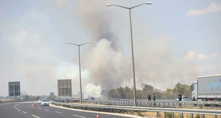 Kırklareli’de yangın: Otoyol kapandı