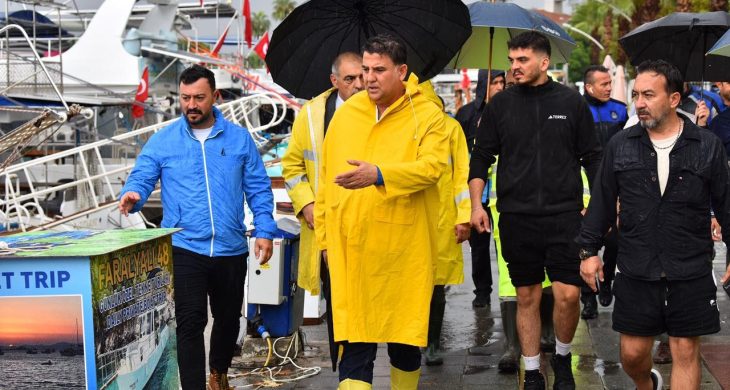 Fethiye’de yağış rekoru belediye sahada, ekipler seferber