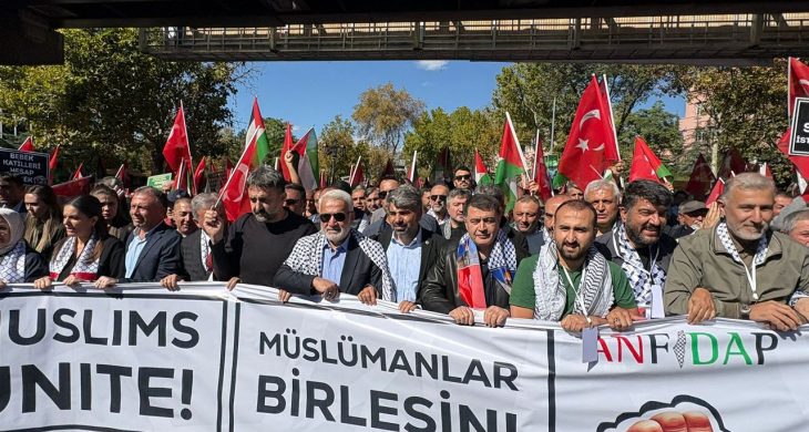 Ankara’da Gazze kararlılık yürüyüşü başladı