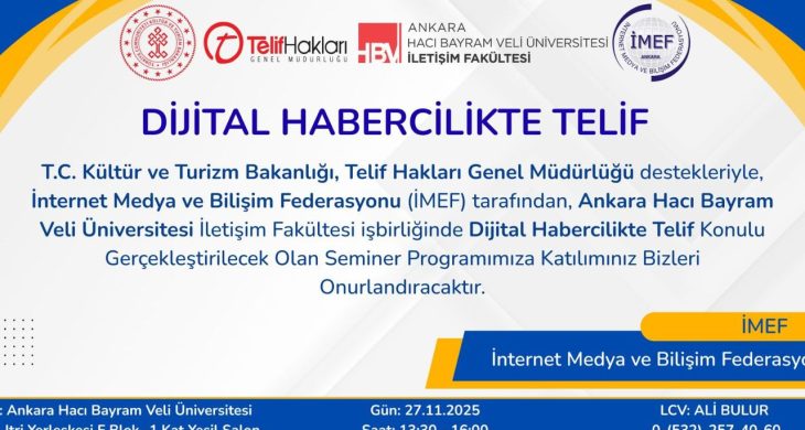 “Dijital Habercilikte Telif” konusu Ankara’da masaya yatırılacak