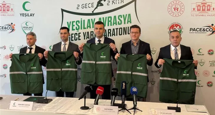 Yeşilay, gece startlı ilk kıtalararası maratona imza atıyor